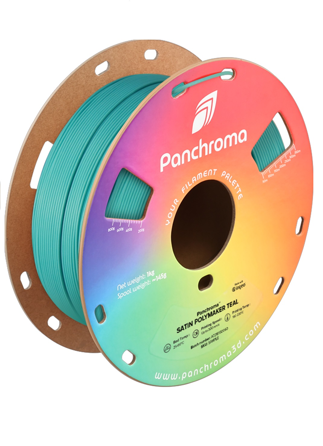 PLA - пластик Satin Panchroma Filament Polymaker Teal для 3D
